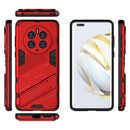For Huawei Mate 50 Pro Punk Armor 2 in 1 PC + TPU Shockproof Phone Case with Invisible Holder(Red)