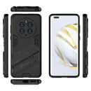 For Huawei Mate 50 Pro Punk Armor 2 in 1 PC + TPU Shockproof Phone Case with Invisible Holder(Black)
