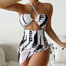 Sexy Three-piece Split Bikini Women Swimsuit, Size:S(As Show)