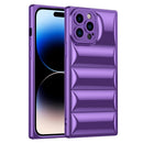 Plated Down Jacket Phone Case For iPhone 14 Pro Max(Purple)