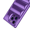 Plated Down Jacket Phone Case For iPhone 14 Pro Max(Purple)