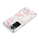For Xiaomi Redmi Note 11 Electroplated Marble Pattern TPU Phone Case(White Gravel Pink)