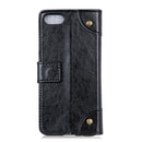 For iPhone SE 2022 / SE 2020 Copper Buckle Nappa Texture Horizontal Flip Leather Case with Holder & Card Slots & Wallet(Black)