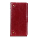 For iPhone SE 2022 / SE 2020 Copper Buckle Nappa Texture Horizontal Flip Leather Case with Holder & Card Slots & Wallet(Wine Red)