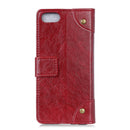 For iPhone SE 2022 / SE 2020 Copper Buckle Nappa Texture Horizontal Flip Leather Case with Holder & Card Slots & Wallet(Wine Red)