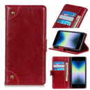For iPhone SE 2022 / SE 2020 Copper Buckle Nappa Texture Horizontal Flip Leather Case with Holder & Card Slots & Wallet(Wine Red)