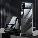 For Samsung Galaxy Z Flip4 SULADA Shockproof Plating PC Transparent Protective Case(Black)