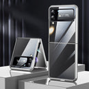 For Samsung Galaxy Z Flip4 SULADA Shockproof Plating PC Transparent Protective Case(Silver)