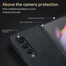 For Samsung Galaxy Z Fold4 SULADA Shockproof TPU + Handmade Leather Protective Case(Brown)