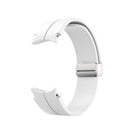 For Samsung Galaxy Watch5 40&44mm / Pro 45mm Folding Silver Buckle Silicone Watch Band(White)