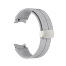 For Samsung Galaxy Watch5 40&44mm / Pro 45mm Folding Silver Buckle Silicone Watch Band(Grey)