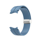 For Samsung Galaxy Watch5 40&44mm / Pro 45mm Folding Silver Buckle Silicone Watch Band(Blue)