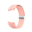 For Samsung Galaxy Watch5 40&44mm / Pro 45mm Folding Silver Buckle Silicone Watch Band(Pink)