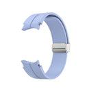 For Samsung Galaxy Watch5 40&44mm / Pro 45mm Folding Silver Buckle Silicone Watch Band(Light Purple)