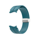 For Samsung Galaxy Watch5 40&44mm / Pro 45mm Folding Silver Buckle Silicone Watch Band(Azure)