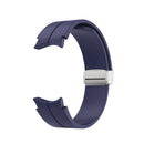 For Samsung Galaxy Watch5 40&44mm / Pro 45mm Folding Silver Buckle Silicone Watch Band(Dark Blue)