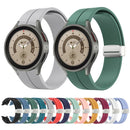 For Samsung Galaxy Watch5 40&44mm / Pro 45mm Folding Silver Buckle Silicone Watch Band(Azure)