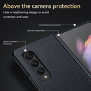 For Samsung Galaxy Z Fold4 SULADA Shockproof TPU + Handmade Leather Phone Case(Green)