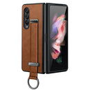 For Samsung Galaxy Z Fold4 SULADA Cool Series PC + Leather Texture Skin Feel Shockproof Phone Case(Brown)