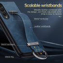 For Samsung Galaxy Z Fold4 SULADA Cool Series PC + Leather Texture Skin Feel Shockproof Phone Case(Orange)
