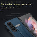 For Samsung Galaxy Z Fold4 SULADA Cool Series PC + Leather Texture Skin Feel Shockproof Phone Case(Red)