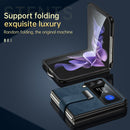 For Samsung Galaxy Z Flip4 SULADA Cool Series PC + Leather Texture Skin Feel Shockproof Phone Case(Orange)