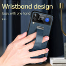 For Samsung Galaxy Z Flip4 SULADA Cool Series PC + Leather Texture Skin Feel Shockproof Phone Case(Orange)