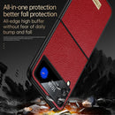 For Samsung Galaxy Z Flip4 SULADA Shockproof TPU + Handmade Leather Phone Case(Red)