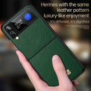 For Samsung Galaxy Z Flip4 SULADA Shockproof TPU + Handmade Leather Phone Case(Green)