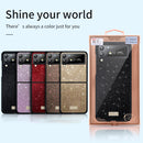 For Samsung Galaxy Z Flip4 SULADA Shockproof TPU + Handmade Leather Phone Case(Black)