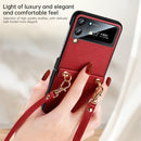 For Samsung Galaxy Z Flip4 SULADA Litchi Texture Leather + TPU Phone Case with Strap(Green)