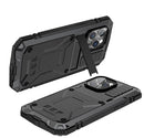 For iPhone 14 Pro R-JUST Shockproof Waterproof Dust-proof Case with Holder(Black)