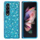 For Samsung Galaxy Z Fold4 Glitter Powder Shockproof TPU Protective Case(Blue)