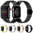 Seven-bead Ultra-thin Stainless Steel Watch Band For Apple Watch Series 8&7 41mm / SE 2&6&SE&5&4 40mm / 3&2&1 38mm(Black)