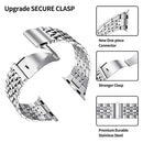 Seven-bead Ultra-thin Stainless Steel Watch Band For Apple Watch Series 8&7 41mm / SE 2&6&SE&5&4 40mm / 3&2&1 38mm(Black)