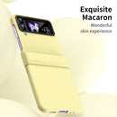 For Samsung Galaxy Z Flip4 Skin Feel Macaron Three-piece Set Phone Case(Yellow)