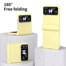 For Samsung Galaxy Z Flip4 Skin Feel Macaron Three-piece Set Phone Case(Yellow)