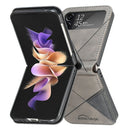 For Samsung Galaxy Z Flip4 Rhombus Texture Leather Phone Case(Grey)
