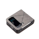 For Samsung Galaxy Z Flip4 Rhombus Texture Leather Phone Case(Grey)