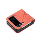For Samsung Galaxy Z Flip4 Rhombus Texture Leather Phone Case(Brown)