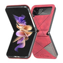 For Samsung Galaxy Z Flip4 Rhombus Texture Leather Phone Case(Red)