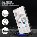 For Nokia G11 / G21 3D Painted Leather Phone Case(Reflection White Cat)