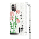 For Nokia G11 / G21 3D Painted Leather Phone Case(Couple Rose)