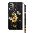 For Nokia G11 / G21 3D Painted Leather Phone Case(Golden Swallow Butterfly)