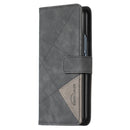 For Samsung Galaxy Z Fold4 BF05 Magnetic Buckle Rhombus Texture Leather Phone Case(Black)
