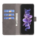 For Samsung Galaxy Z Fold4 BF05 Magnetic Buckle Rhombus Texture Leather Phone Case(Grey)