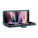 For Samsung Galaxy Z Fold4 BF05 Magnetic Buckle Rhombus Texture Leather Phone Case(Green)