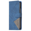For Samsung Galaxy Z Fold4 BF05 Magnetic Buckle Rhombus Texture Leather Phone Case(Blue)