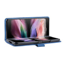For Samsung Galaxy Z Fold4 BF05 Magnetic Buckle Rhombus Texture Leather Phone Case(Blue)