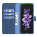 For Samsung Galaxy Z Fold4 BF05 Magnetic Buckle Rhombus Texture Leather Phone Case(Blue)